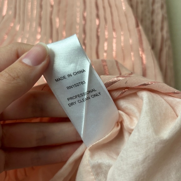 Anna Cate Flirty Ruffle Hemline Metallic Stripe V-Neck Shift Dress - Picture 11 of 13